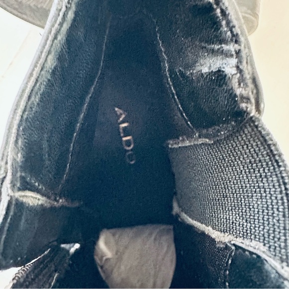 Aldo Black faux leather Buckle Strap Ankle Boots size 7.5 - Picture 6 of 11